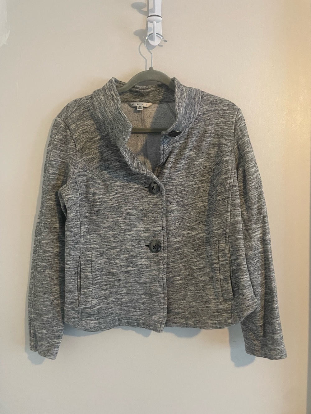 CAbi Heathered Gray Knit Blazer M